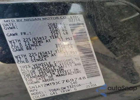 2018 Nissan Rogue S from USA, damaged, VIN 5N1AT2MT9JC769748